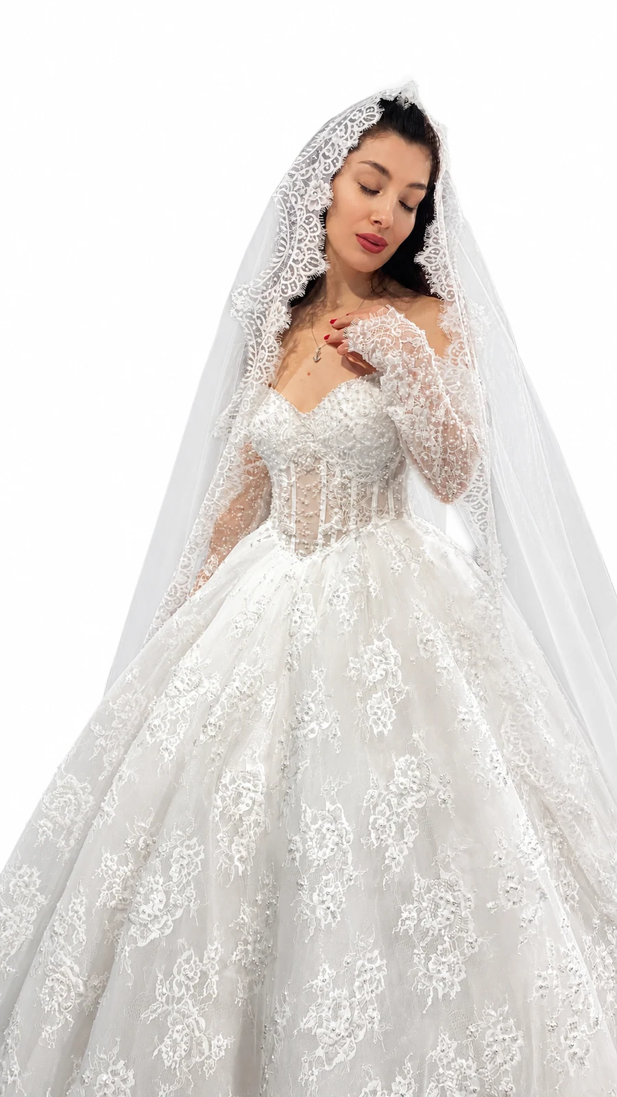 Sweetheart lace ball gown